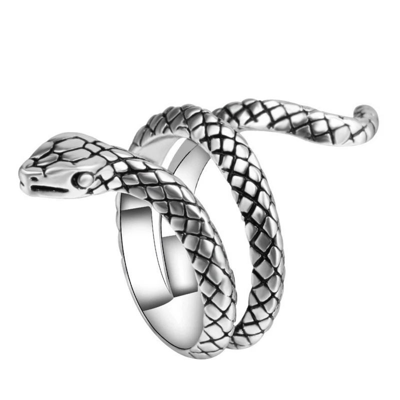 

2020 NEW Wholesale Fashion Snake Rings For Women Man Color Heavy Metals Punk Rock Ring Vintage Animal Jewelry Ring Gift