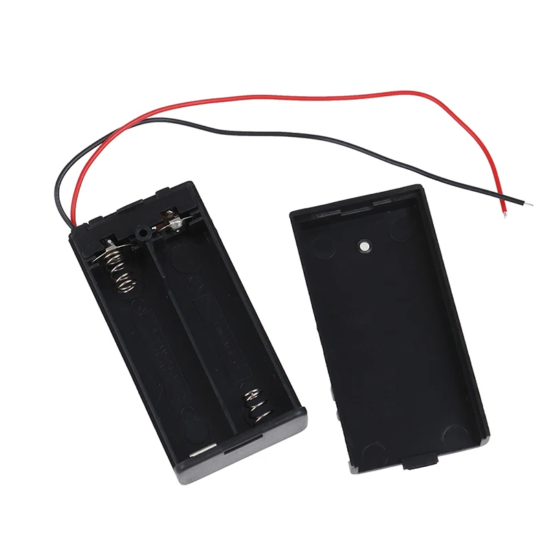 

New AA 3V Black Battery Holder Connector Storage Case Box ON/OFF Switch With Lead Wire Light Weight