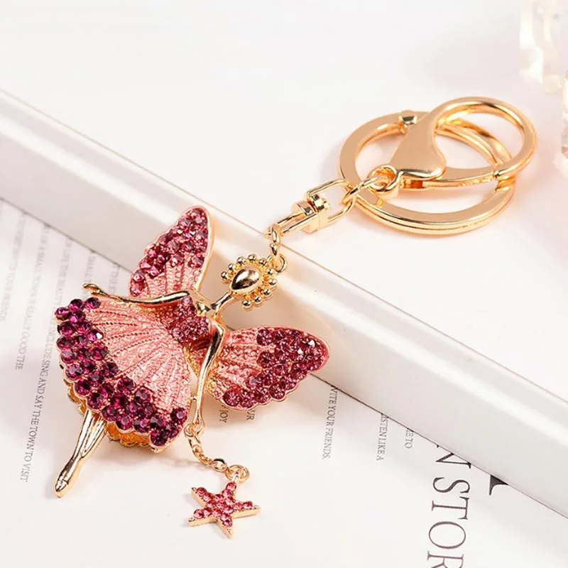 

Fashion Ballerina Girl New Keychain Bag Pendant Angel Girl Key chain Metal Key Holder For Women Bag CH989