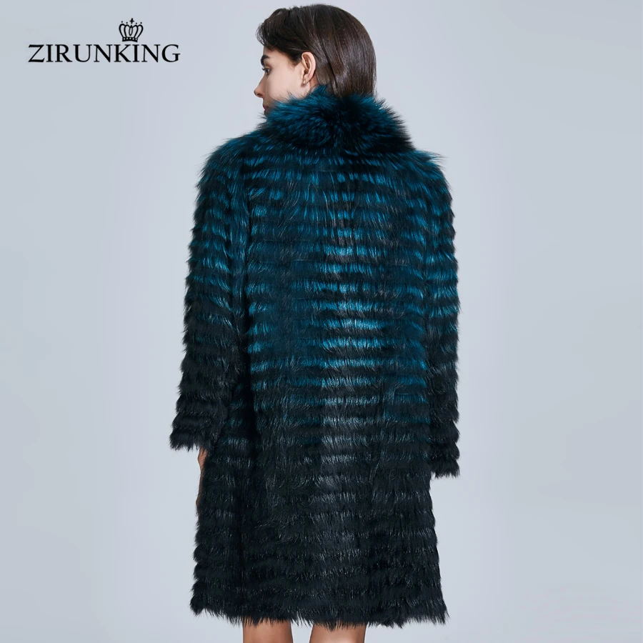 ZIRUNKING модная женская шуба из натурального Лисьего меха, женские пальто из натурального Лисьего меха, женская верхняя одежда ZC1737