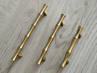 2pcs retro bamboo zinc alloy drawer cabinet handle furniture pull knob antique brass decorative door knobs 64mm 96mm 128mm