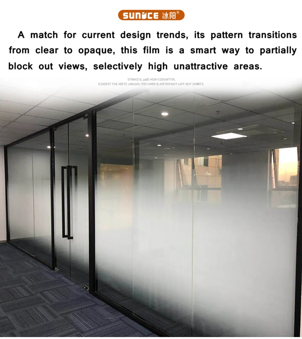 

New Brand SUNICE White Dot Self Adhesive Single-way Gradient Window Film Gradual Frosted Window Film Decorative Privacy 72"X59"