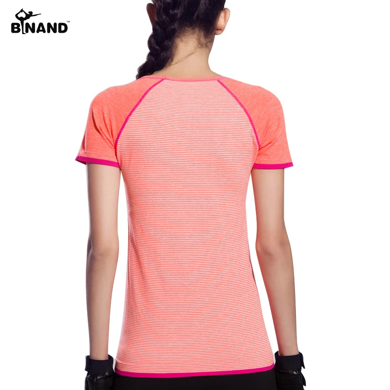 BINAND Новое Прибытие Athleisure Женщины Yoga Рубашки Quick Dry Фитнес Работает Спортивный
