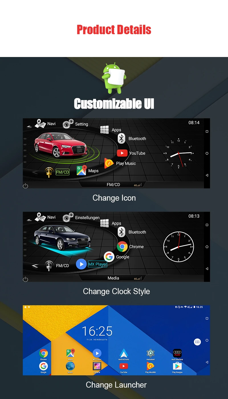 Realsun 10,25 дюймов Audi A4 B8 A5 S4 S5 Q5 концертный MMI 3g ram 32G rom Восьмиядерный Android 7,0 система 4G сетевая Автомобильная gps навигация