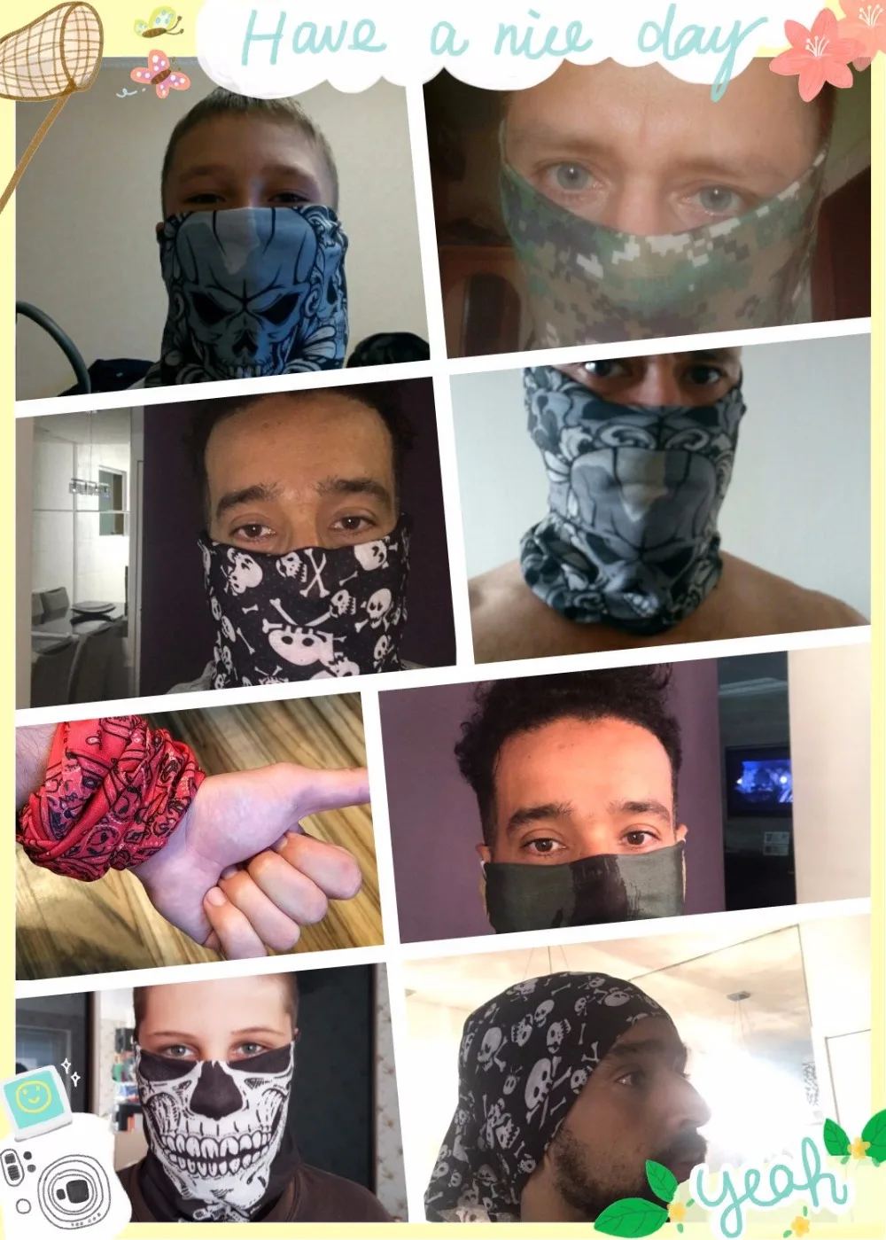 15 стилей геометрические полиэфирные шарфы для спорта на открытом воздухе