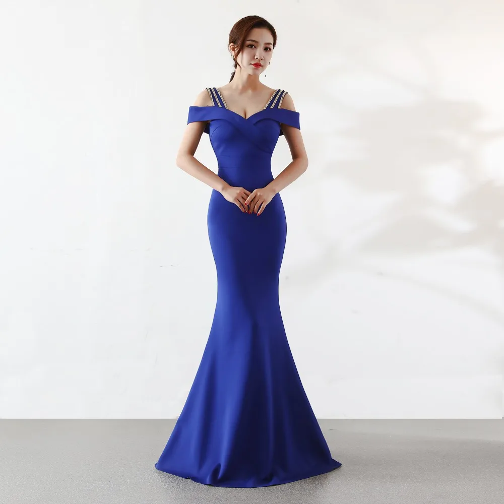 Corzzet Women Vestidos Sexy Off Shoulder V-Neck Slim Backless Zipper Mermaid Dress Elegant Night Club Evening Party Long Dresses | Женская