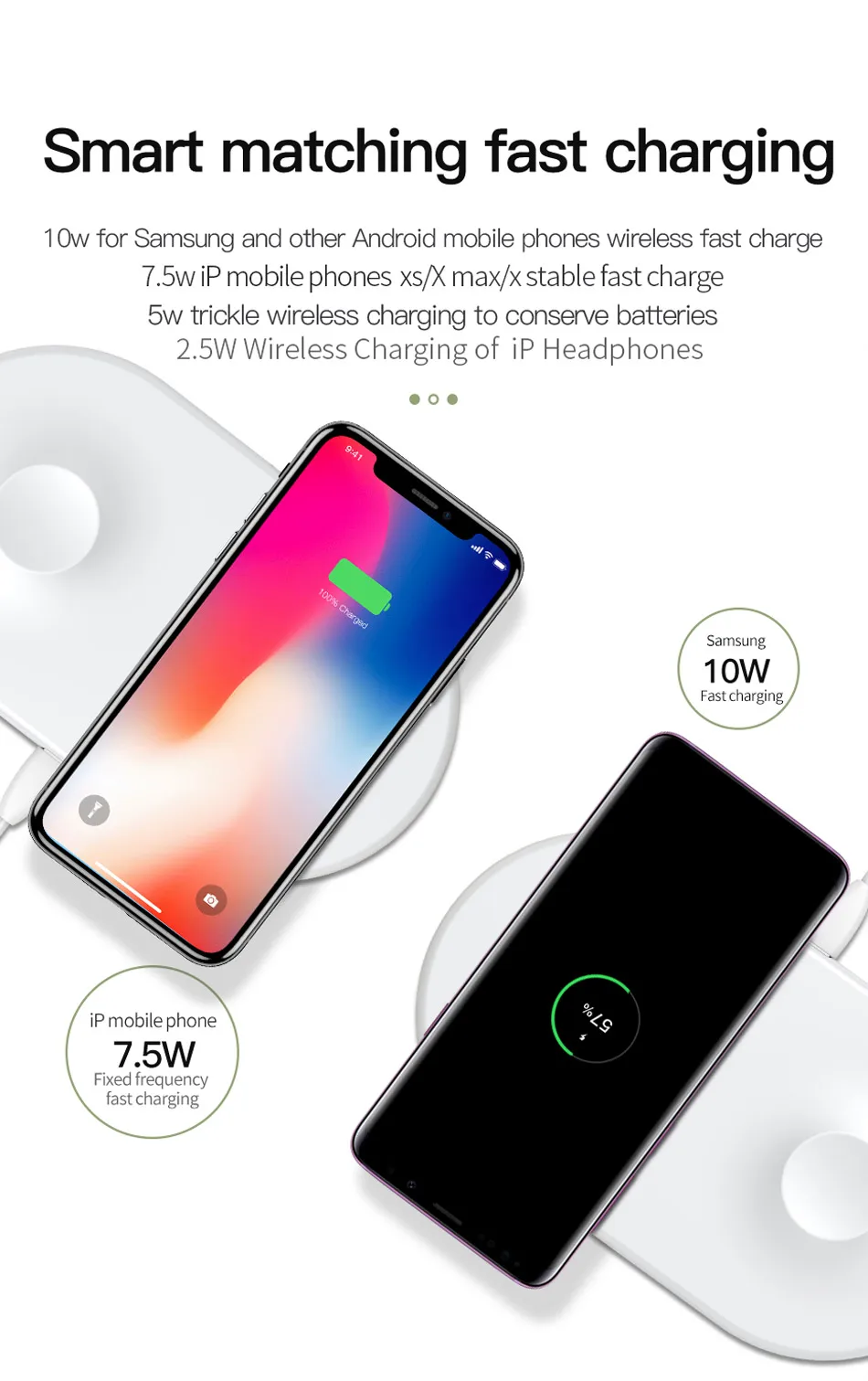 Беспроводное зарядное устройство Baseus Qi для Apple Watch 4, 3, 2, 1, iWatch 2в1, быстрая Беспроводная зарядная подставка для iPhone 11 Pro, XS, Max, X, samsung S10