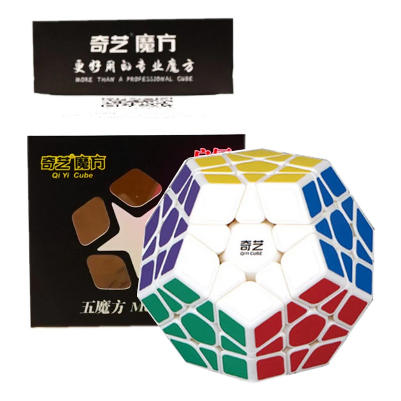 White With Box QIYI 3X3 Megaminxeds магический куб черно-белый скоростной Профессиональный 12 сторонний пазл Cubo Magico Развивающие игрушки для детей - Цвет: White With Box