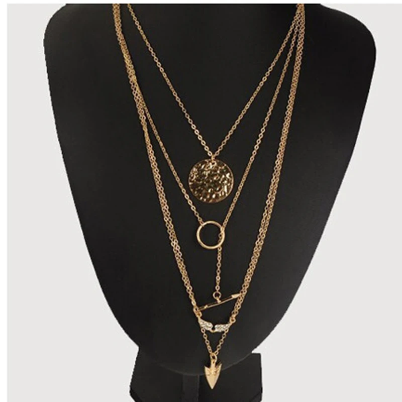 Новинка 2017 года пикантные Для женщин Многослойные нерегулярный кристалл кулон