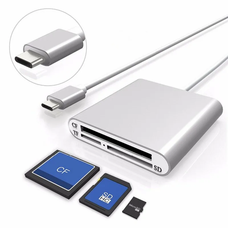 3 в 1 Type C кардридер Micro SD CF флеш накопитель адаптер разъем TF памяти для