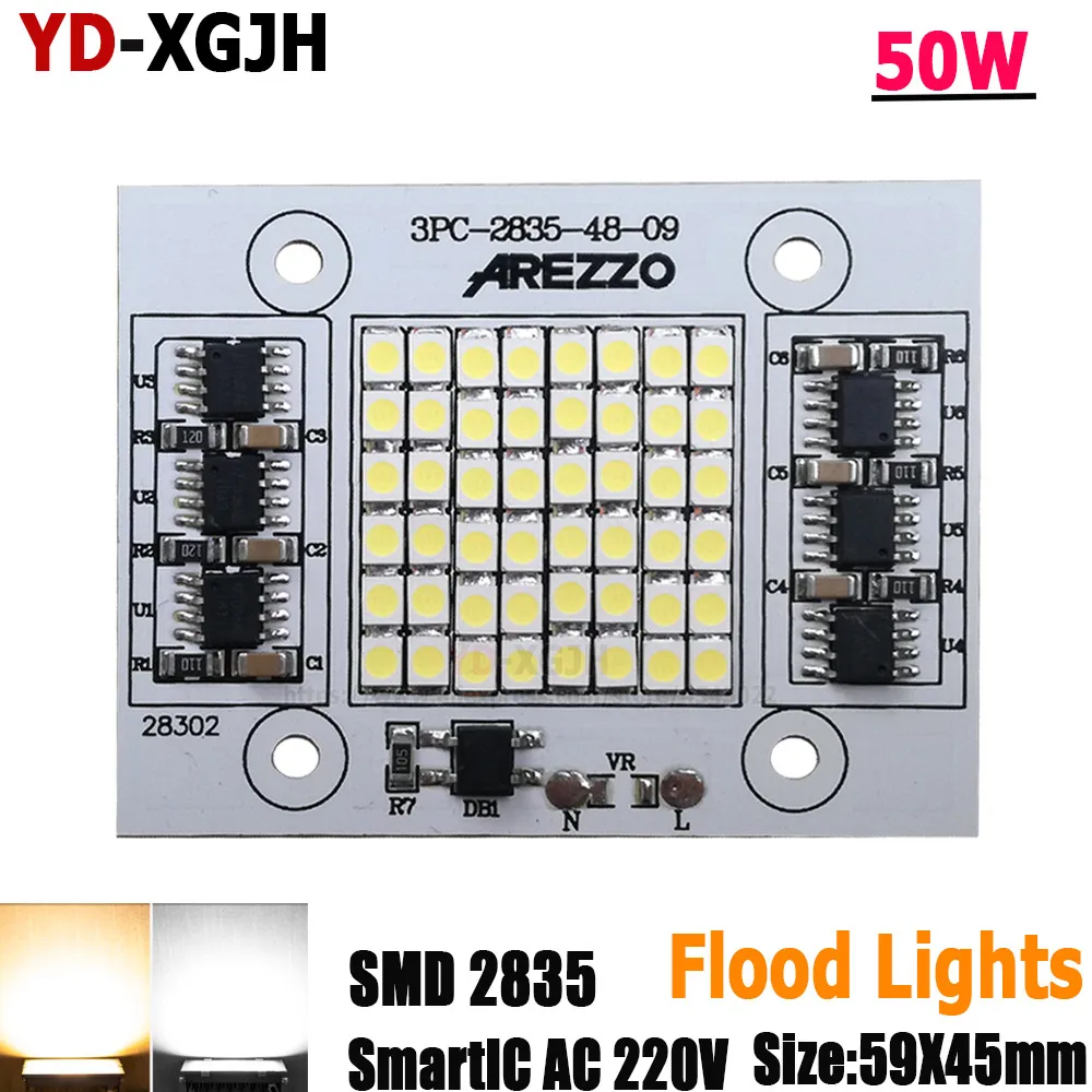 

Светодиодный SMD2835 чип-бисер Светодиодная лампа 20 Вт 30 Вт квадратный Холодный/теплый белый умный IC AC220V для 50 Вт высокой яркости DIY наружный пр...