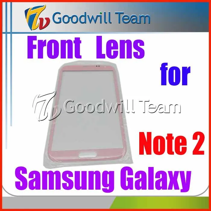 Wholesale- Replacement Part Front Glass Screen Lens for Samsung Galaxy Note 2 N7100 with logo 50pcs/lot free shipping | Мобильные