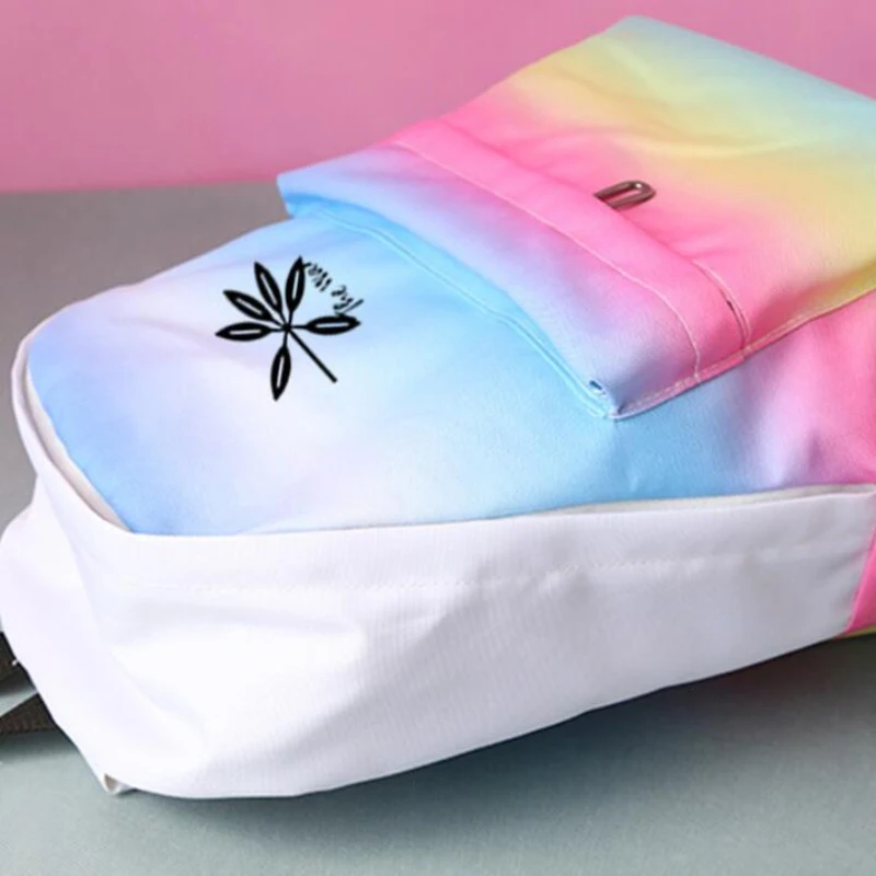 Mainlead New kpop EXO Group CHEN CHANYEOL Same Gradient Pink Blue Color Canvas Backpack |