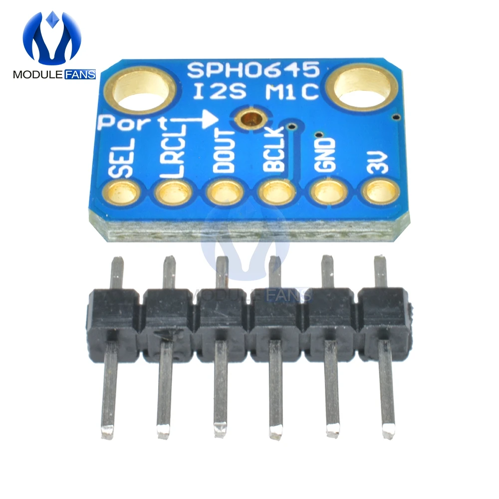 Выходной модуль микрофона SPH0645 I2S MEMS SPH0645LM4H моющийся для Raspberry Pi Arduino 6