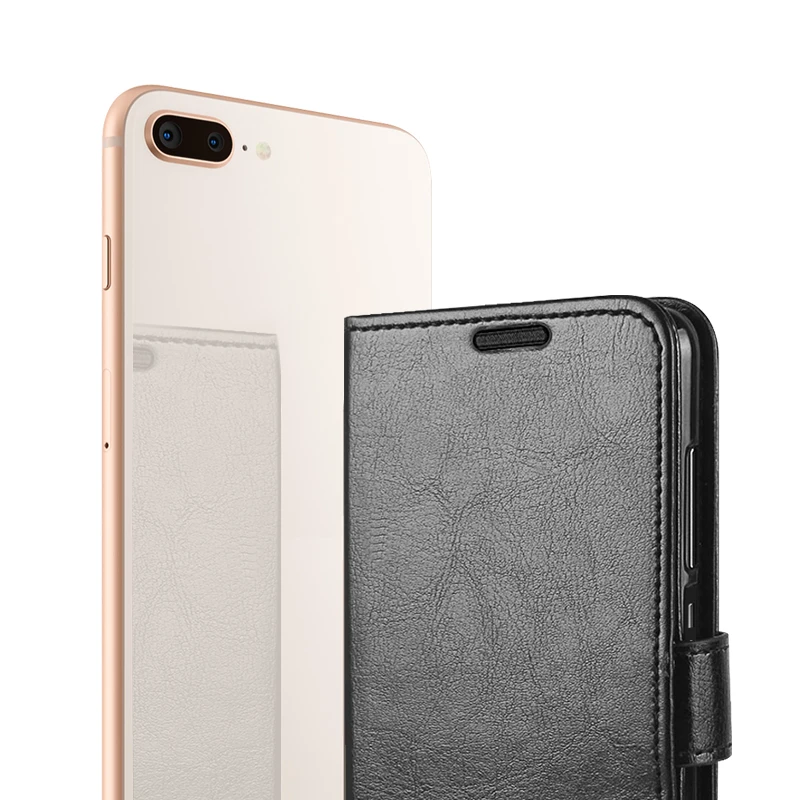 Роскошные crazy horse pattern кожаный чехол для телефона iPhone 7 8 plus плюс Ультра Тонкий Кожа