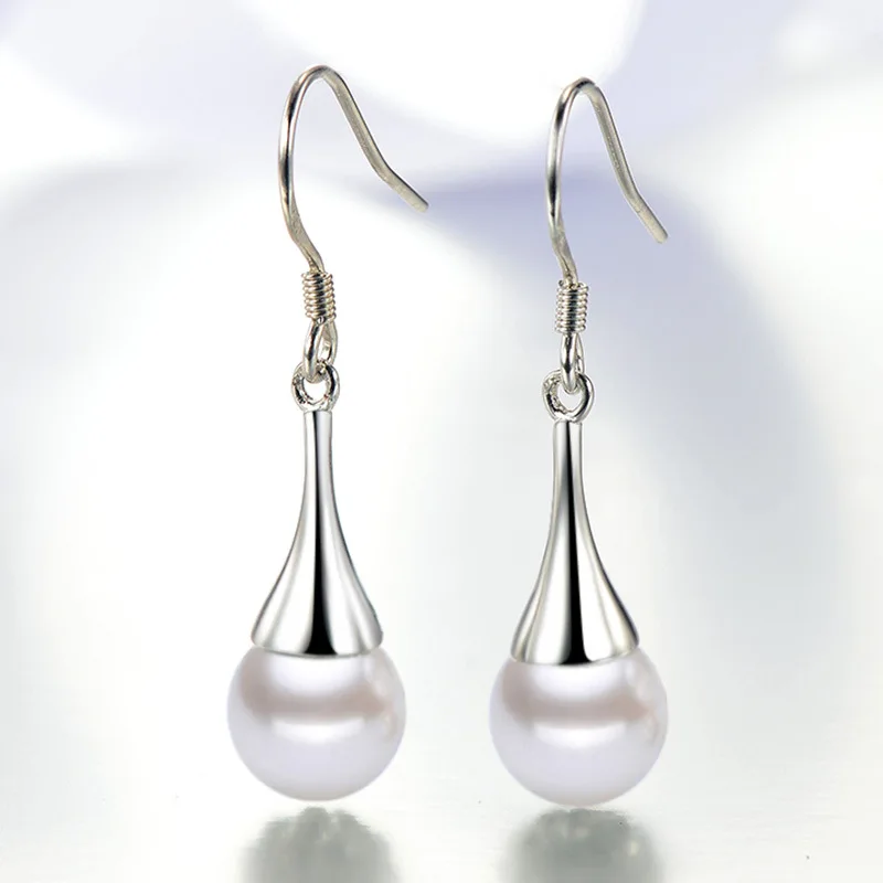 Серьги из стерлингового серебра 925 пробы жемчужные серьги модные женские