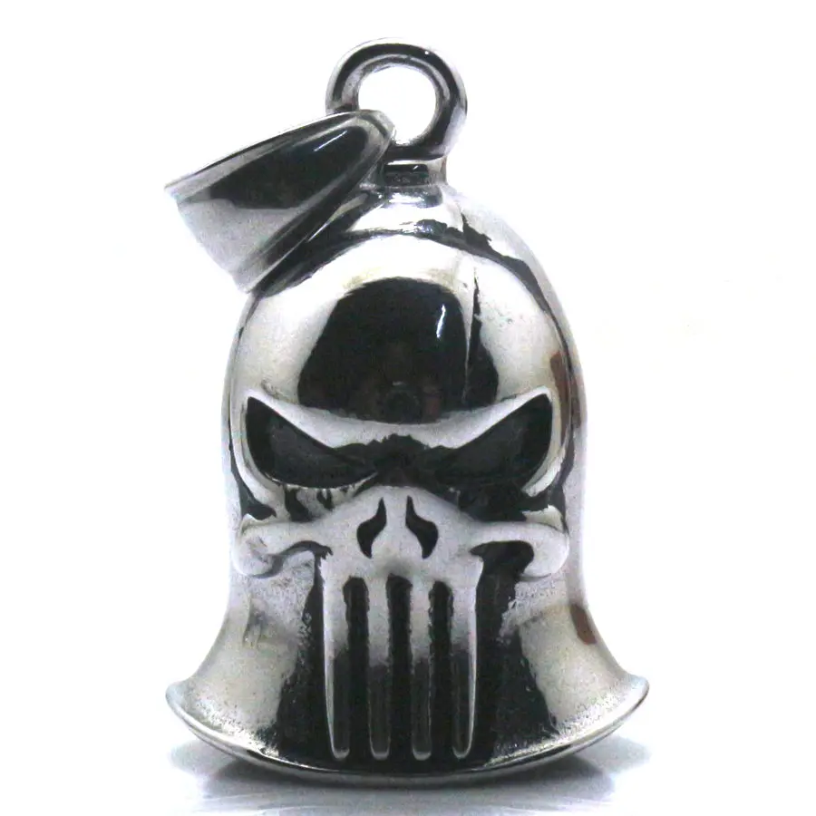 

Cool Biker Jingle Bell 316L Stainlesss Steel Punisher Cool Pendant Great Gift For Friend