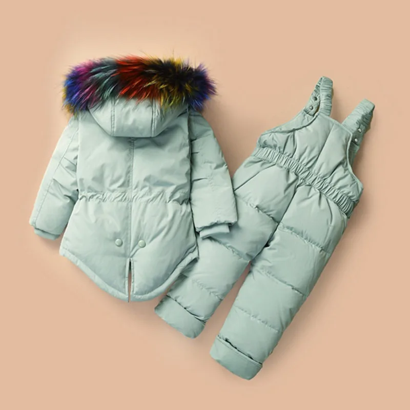 Зимняя куртка Детский комбинезон Зимний с капюшоном Разноцветный пуховик мехом