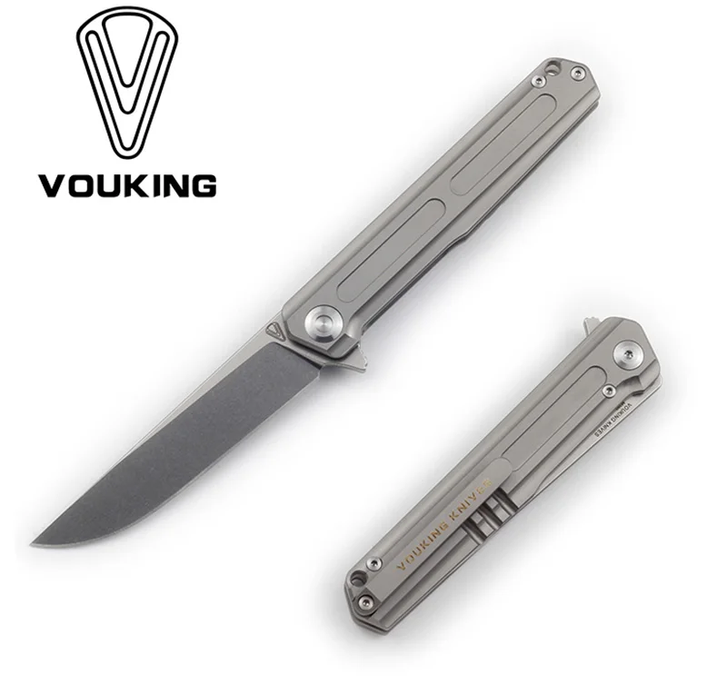A1 VOUKING T01 Флиппер складной нож M390 лезвие KVT шарикоподшипник титановая ручка Кемпинг Охота Открытый выживания Ножи EDC инструменты - Цвет: A1