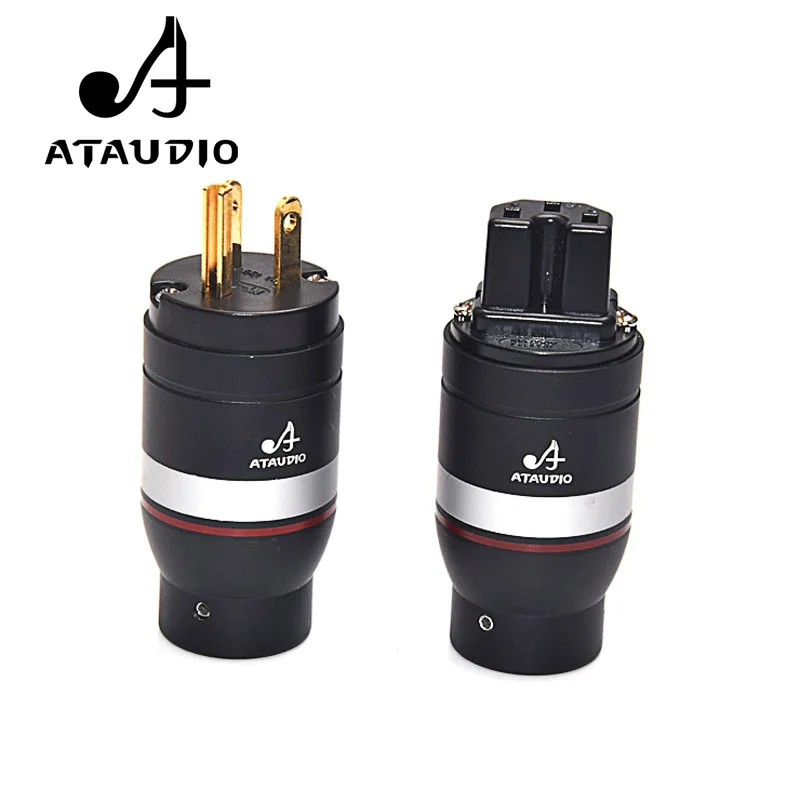 

Штепсельная Вилка питания ATAUDIO Hi-Fi, высокопроизводительная, позолоченная, одна пара, разъем питания США + гнездовой разъем IEC