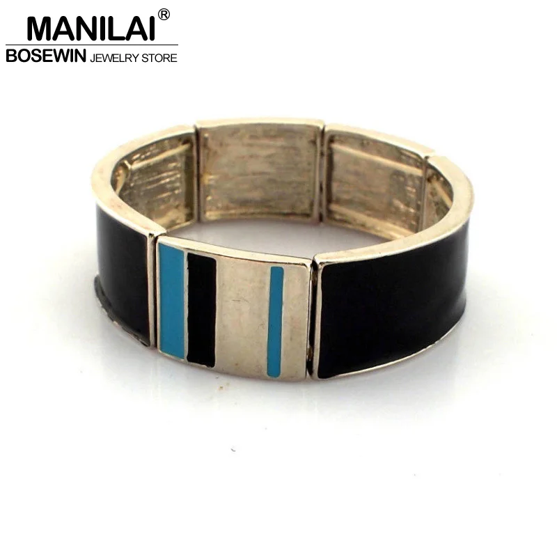 Модные женские браслеты MANILAI из сплава эластичный серебристый Цветной Браслет