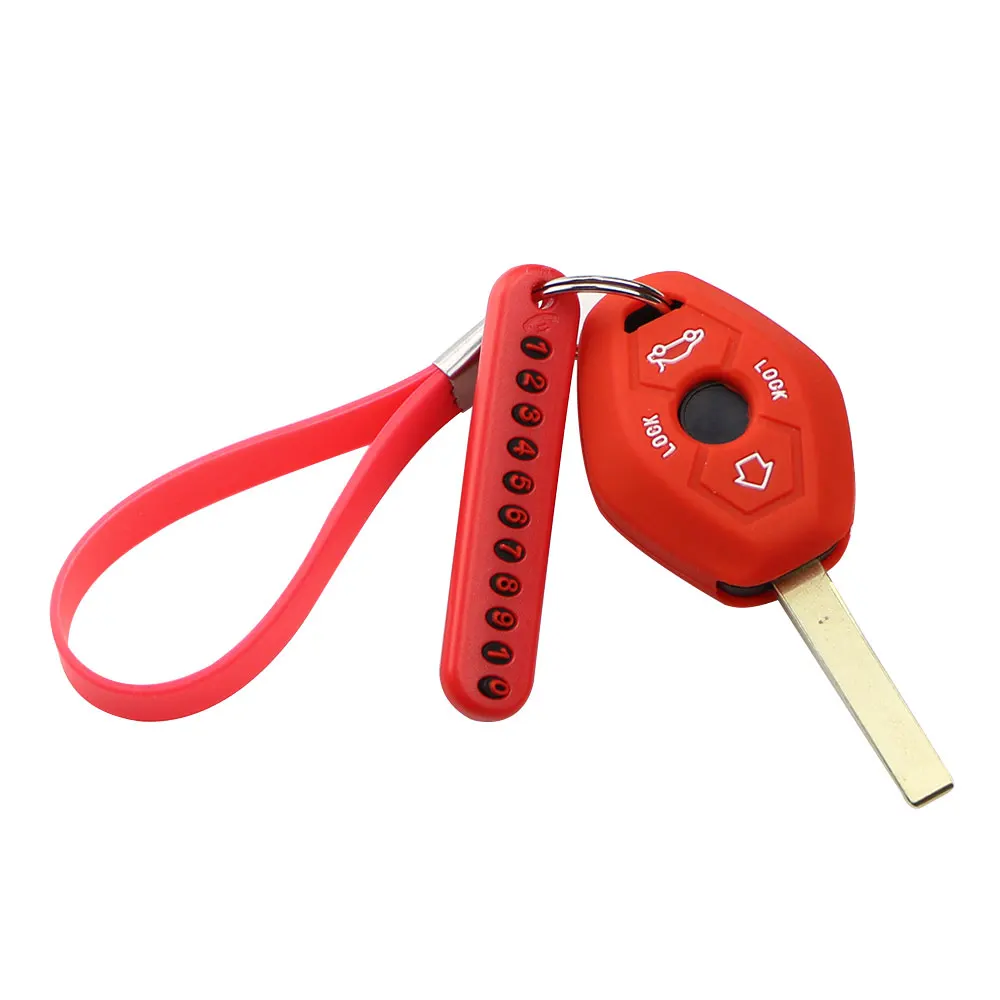 

Чехол для автомобильного ключа 3 шт./компл. чехол с номером телефона брелок для ключей для BMW X3 X5 Z3 Z4 3 5 7 серии E38 E39 E46 E83 4 кнопки