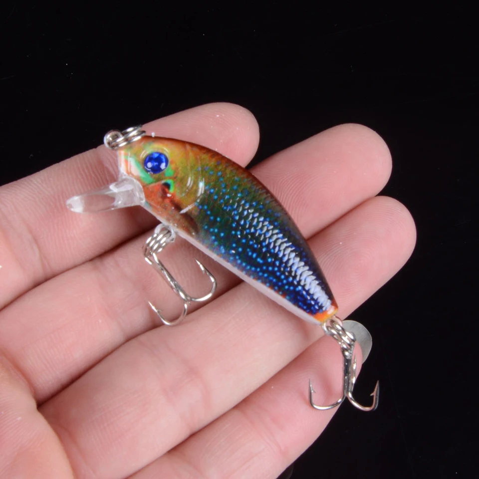 1 шт. 5 см 3 8 г Рыболовная Приманка Minnow воблеры жесткая наживка с перьевыми