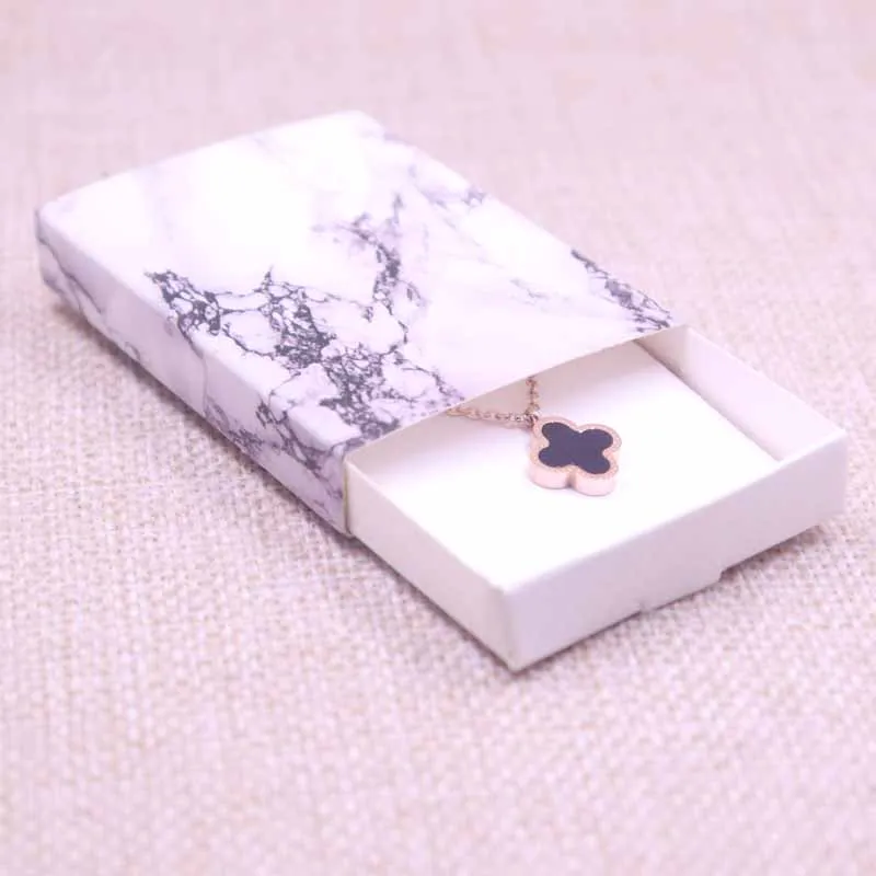 Белая Подарочная коробка Marbel для ювелирных изделий цветная подарочная ожерелий