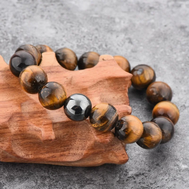 Szelam 12 мм тигровые глаза бусины из натурального камня браслеты бисера для женщин и