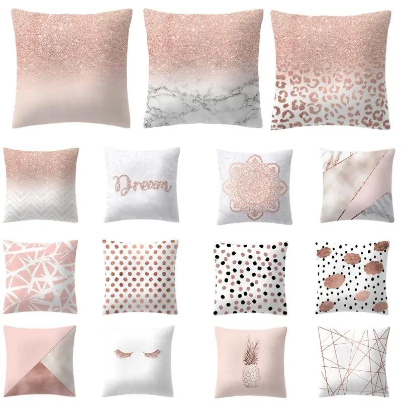 Красивый дизайн декоративная подушка Sqaure чехол розовое золото геометрический