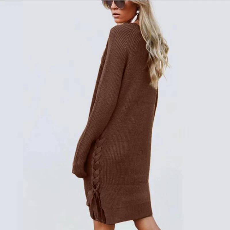Новые тонкие сад лидер рукав головы Длинный свитер Side Tie sweater2018|ties ties|tie sidetie sweater |