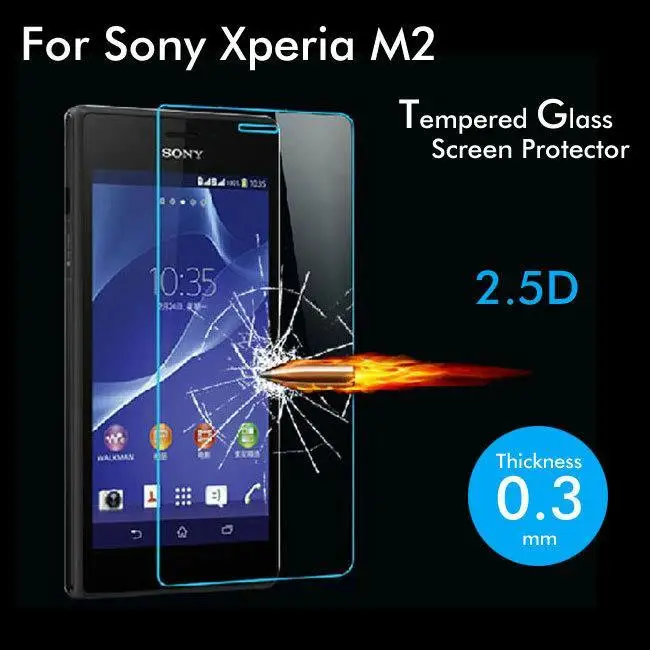 Закаленное стекло 2.5D для Sony Xperia M2 оригинальная Взрывозащищенная защитная пленка
