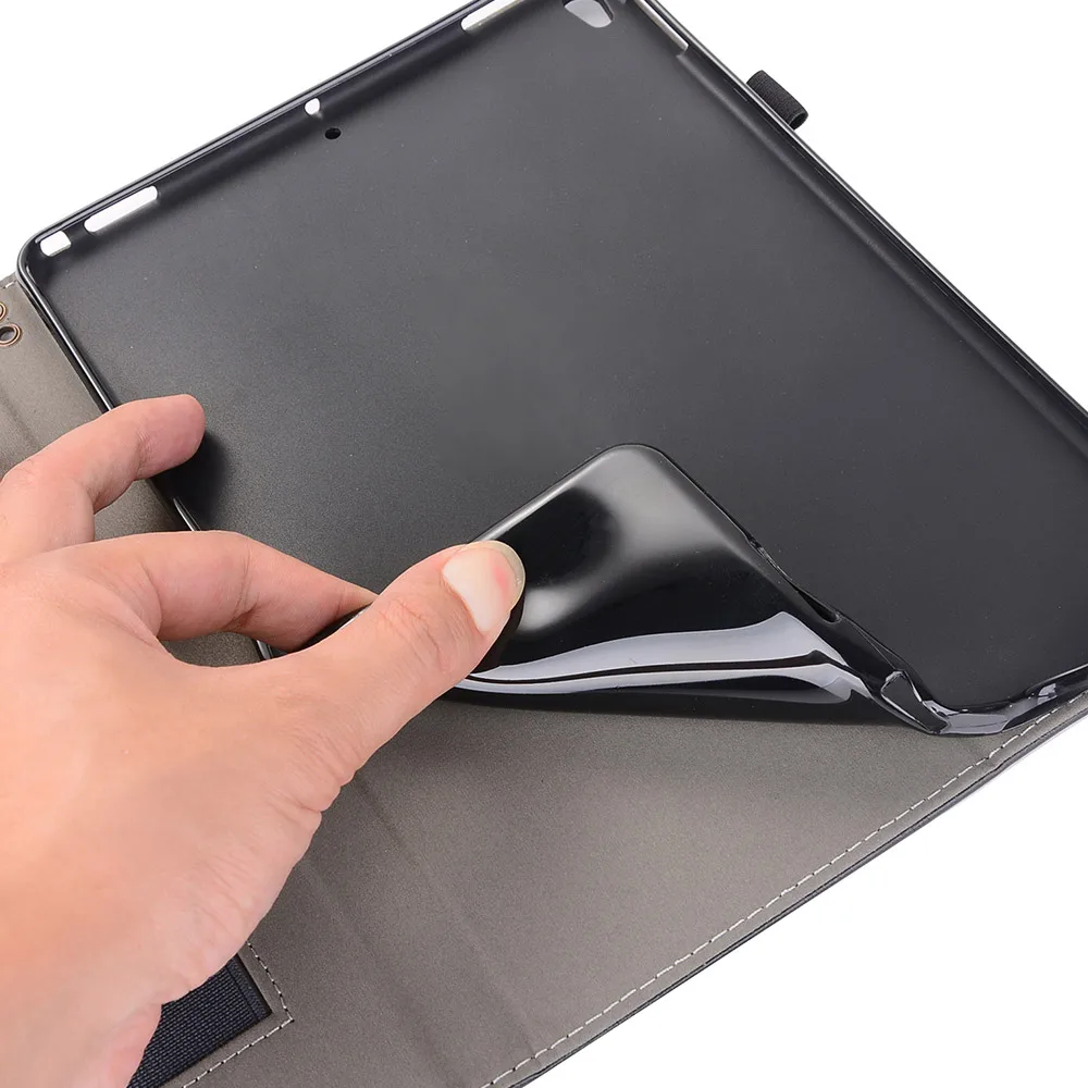 Для iPad Pro 9,7/Air 1 2 смарт-чехол для планшета высокого качества из натуральной кожи+ PU складной чехол-подставка+ отделения для карт+ держатель для карандаша