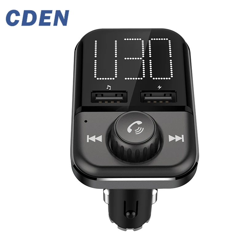 

FM Transmitter Bluetooth Wireless Audio Adapter Car Kit with Dual USB Charging Ports 1.4 inch Big LCD Display and Hands Free