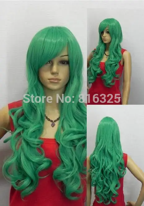 SXY DM690034&gt НОВЫЙ ЗЕЛЕНЫЙ ДЛИННЫЕ ВЬЮЩИЕСЯ КОСПЛЕЙ ПОЛНЫЙ ПАРИК|full wig|wig wigwig full |