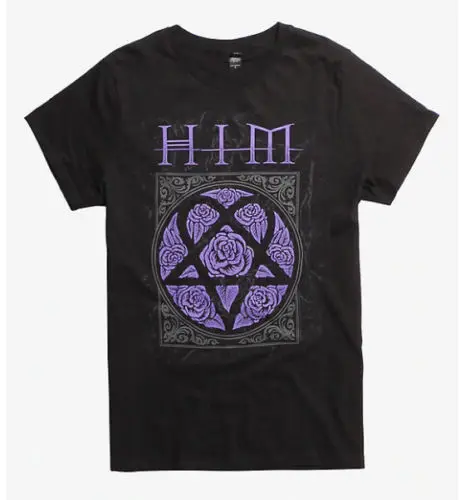 H. I. M. Him/футболка с логотипом фиолетовых роз Готическая рок-группа новые