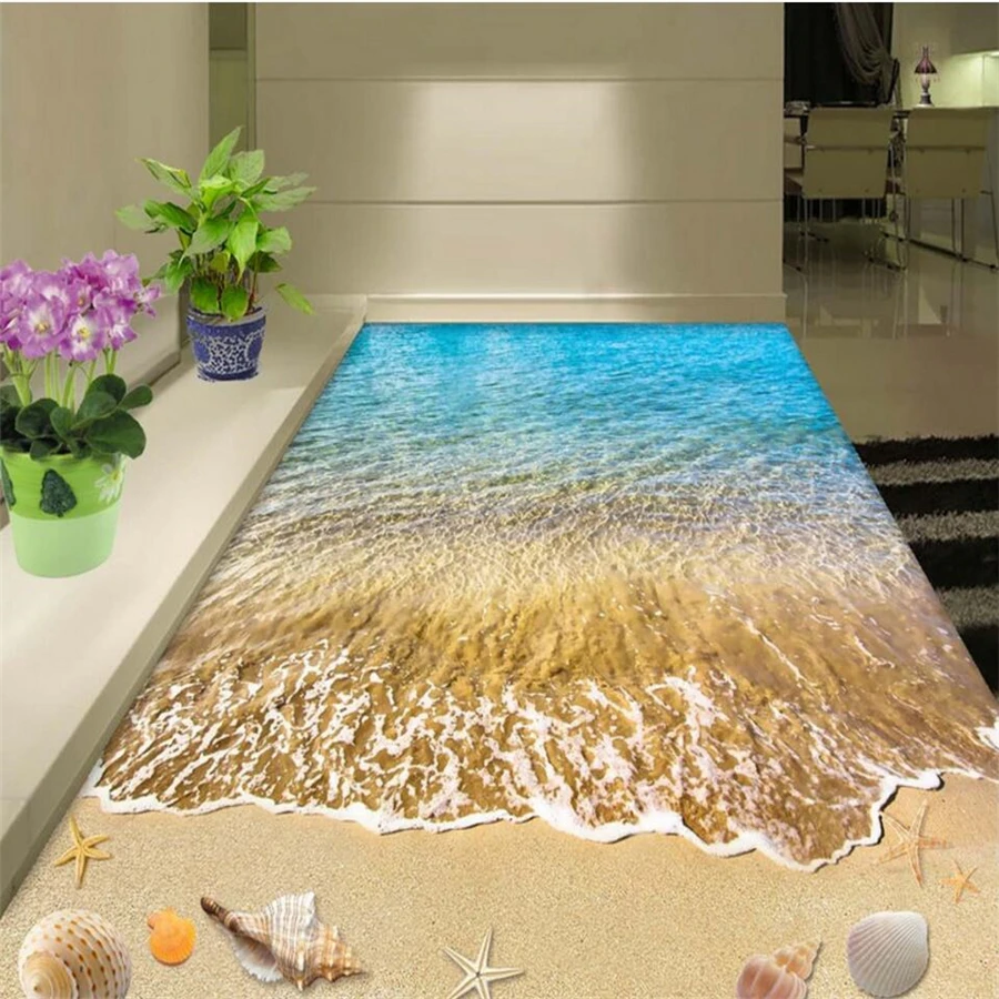 Пользовательские 3d обои для гостиной спальни украшения пола летние пляжные