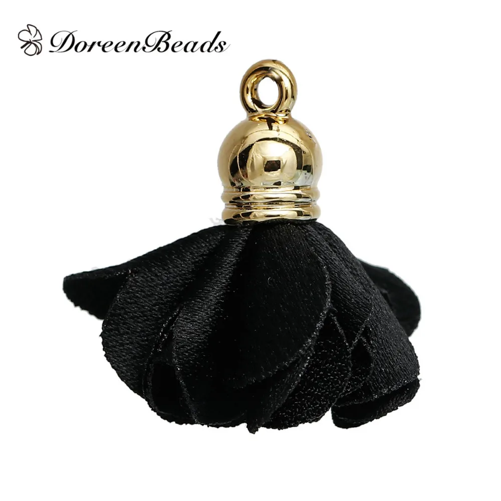 Подвески DoreenBeads из полиэстера с кисточками Позолоченные
