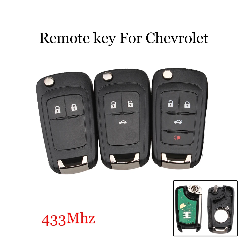 2/3/4 пуговицы 433 МГц в комплекте дистанционный ключ для Chevrolet Malibu Cruze Aveo Spark Sail Управление сигнализация брелок HU100 лезвие