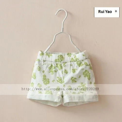 Детские летние шорты для девочек с цветочным рисунком детские брюки одежда