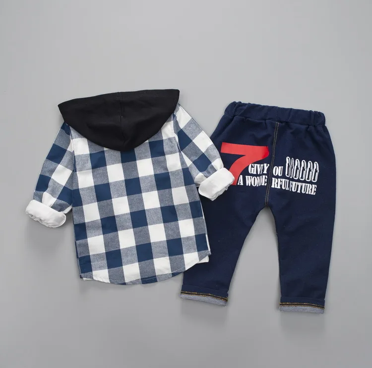Boys Outfits 2018 Autumn Children's Suit Sweater Three-piece Hooded Suits Kids Cartoon Print Toddler Fall Clothes |