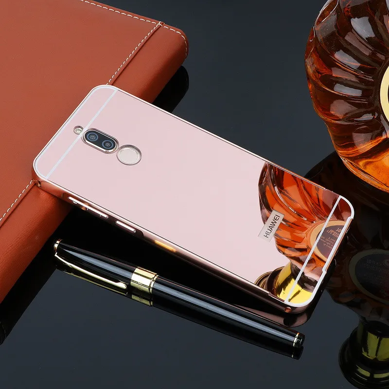 Для Huawei Mate 10 Lite чехол Золотой металлический алюминиевый бампер зеркальные Чехлы