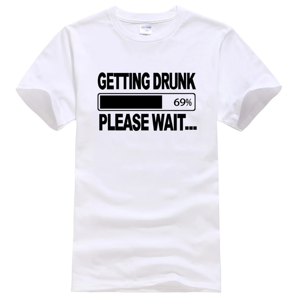 Летние мужские футболки, Забавные футболки с надписью «Getting Drunk», хлопковые футболки, различные цвета, мужские футболки для фитнеса, мужские топы - Цвет: white1