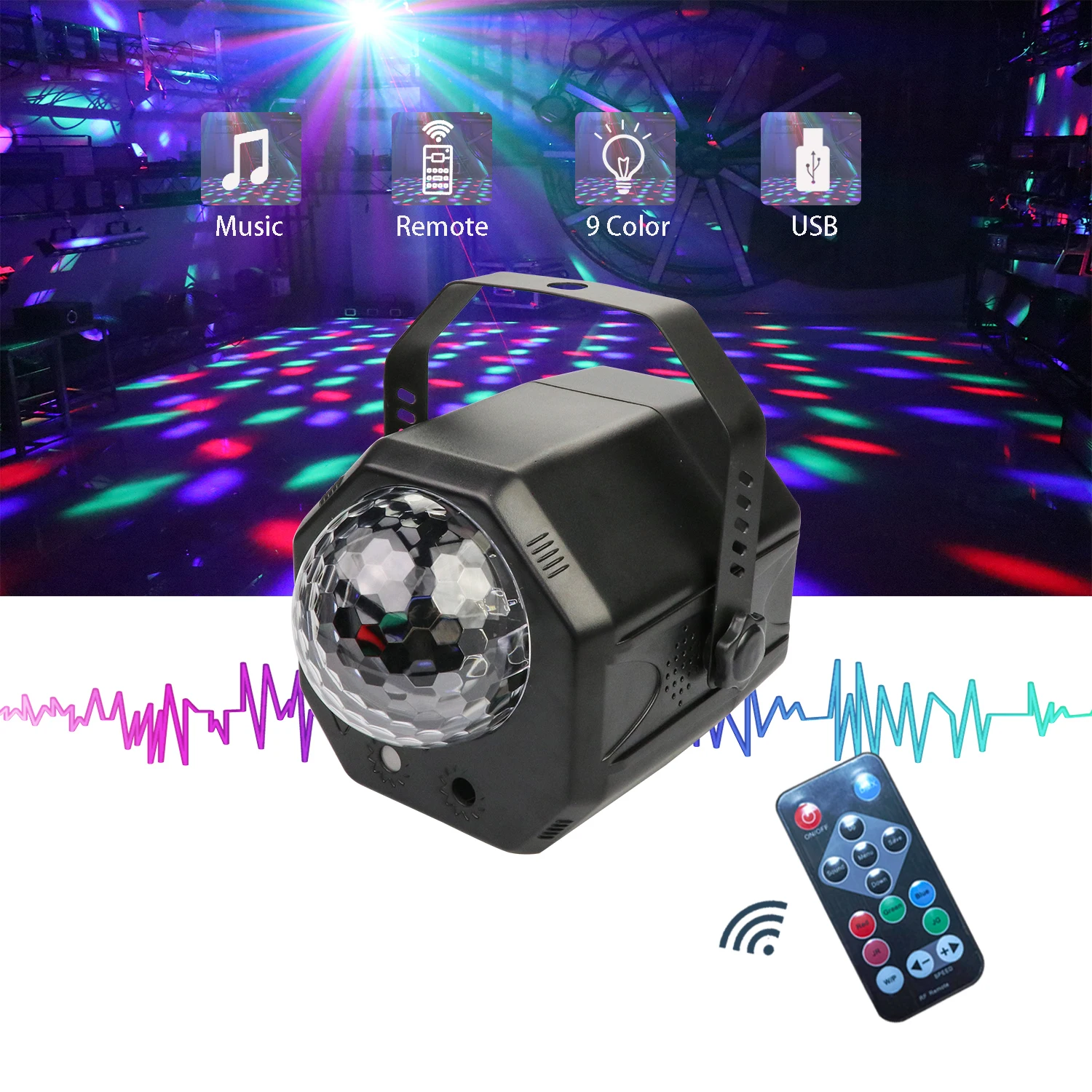 Светодиодный хрустальный магический шар сценический светильник RGB лазерный