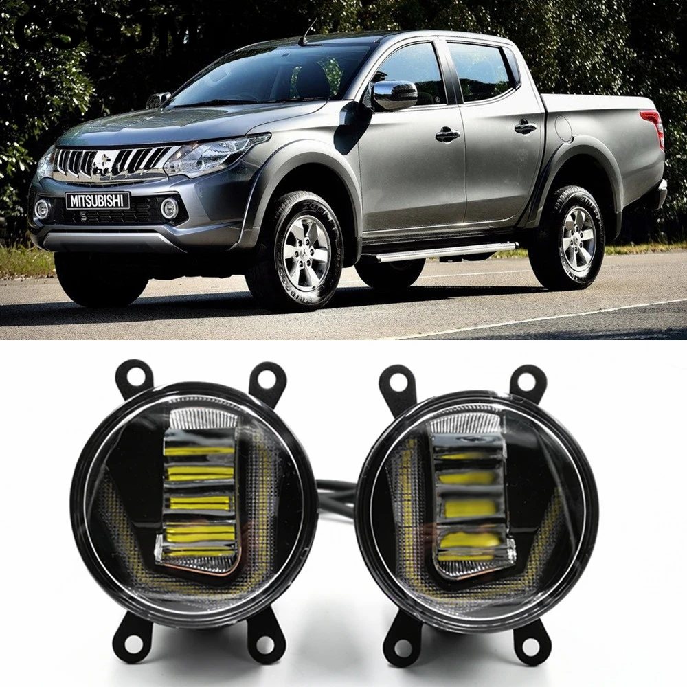 3 в 1 функции LED для Mitsubishi Triton L200 2013 2017 DRL Дневной светильник автомобиля проектор