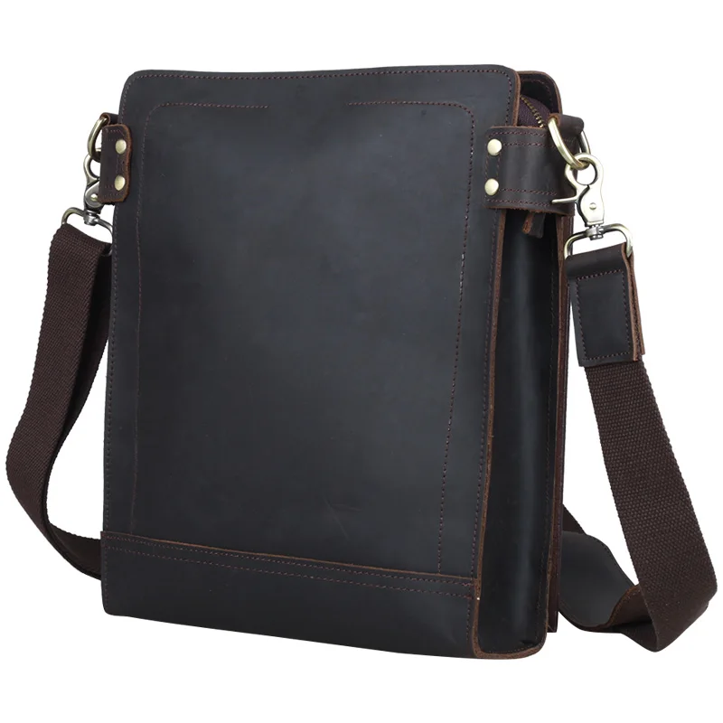 Модный мужской портфель TIDING из бычьей кожи сумка через плечо маленькая 1066 |