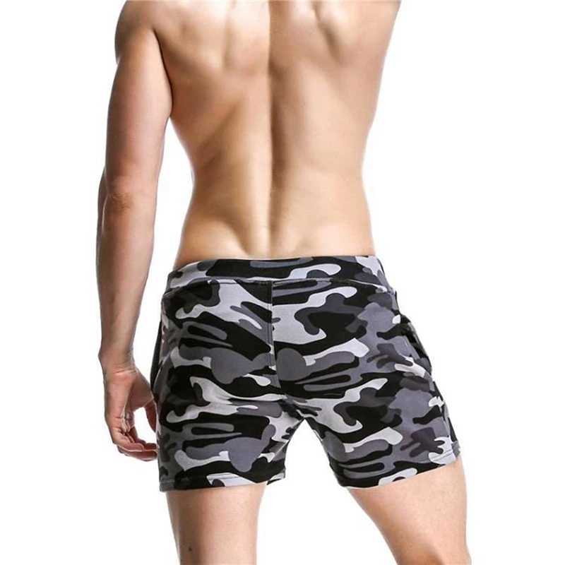 Men's Fashion Cotton Camouflage Shorts Sportswear Male Boxing Trunks With Pockets Low Waist Fitness | Спорт и развлечения