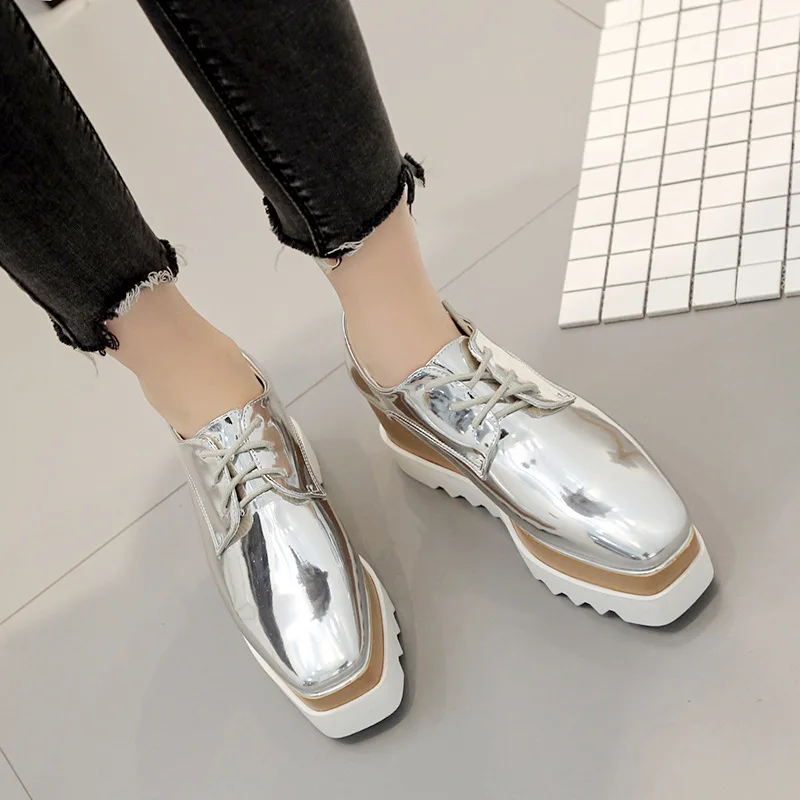 LEOPARD LAND Spring Thick Basket Shoes Women's Belt Slope Heel Shoes Raise Shoes British Style Women Loafer Shoes HZB-763-8