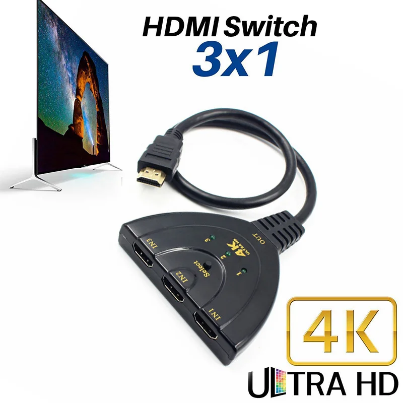 3X1 4K * 2K HDMI сплиттер 3 порта Коммутатор адаптер конвертер для XBOX 360 PS3 PS4 Android HD TV 1080P 4K|