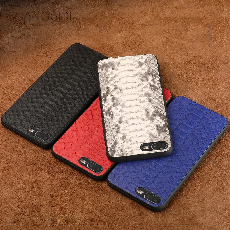 LANGSIDI Телефон чехол для iPhone 7 настоящая телячья кожа задняя крышка